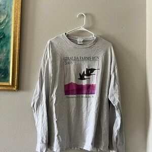 Gray Long Sleeve Graphic Tee